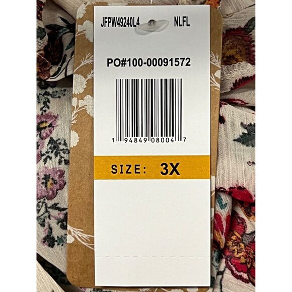 Mason & Belle Women Plus Size 3X Floral Open Front Kimono Cardigan Lace Trim New - Picture 9 of 10